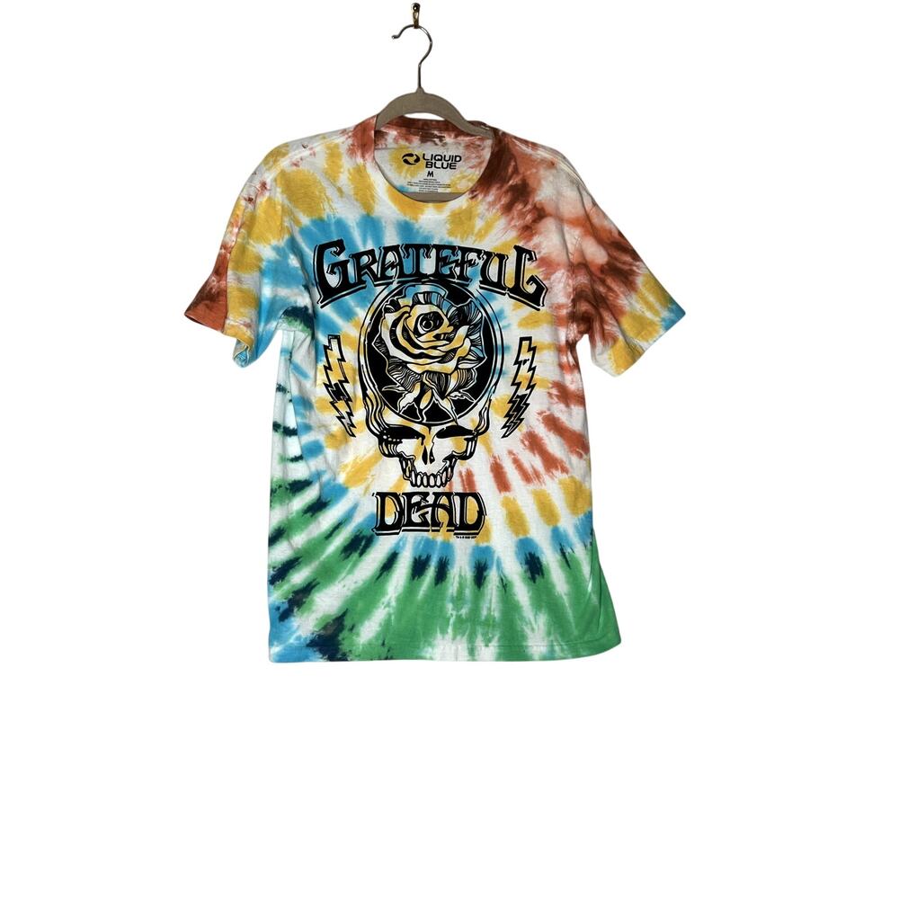 Liquid Blue size M T-shirt Grateful Dead Tye-dye  skull bright hippie dead-head